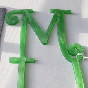 Acrylic "M" Cake Topper